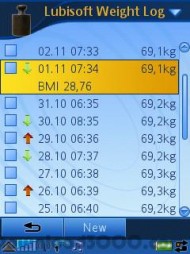 Lubisoft Weight Log for UIQ 3.0 screenshot